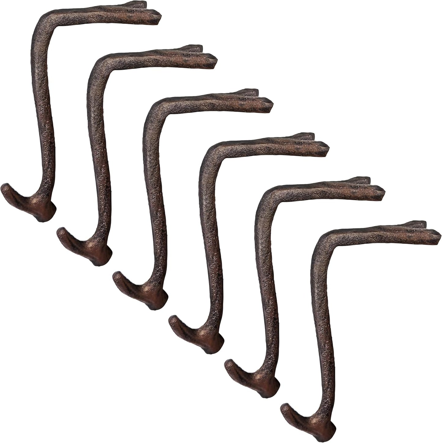 8" Brown Straight Branch Stocking Holder with Rubber Base