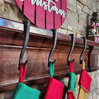 8" Branch Mantel Stocking Holder with Rubber Base